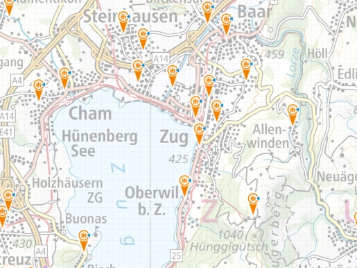 Übersicht Notfalltreffpunkte Kanton Zug