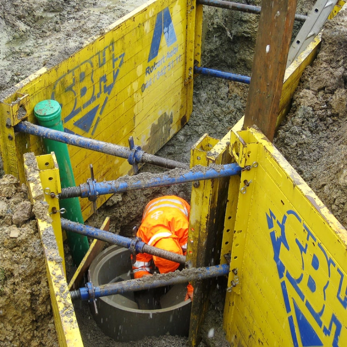 Bauarbeiten an einer Kanalisation