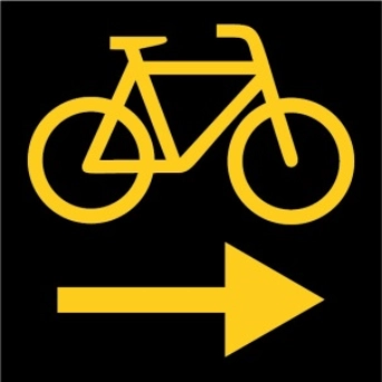 Signal Rechtsabbiegen für Radfahrende