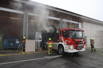 Mottbrand in einer Pressmulde