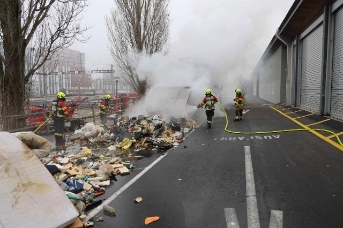 Mottbrand in einer Pressmulde